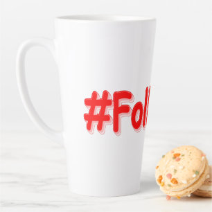 "#FollowMe" Cute Design. Bestel nu Latte Mok