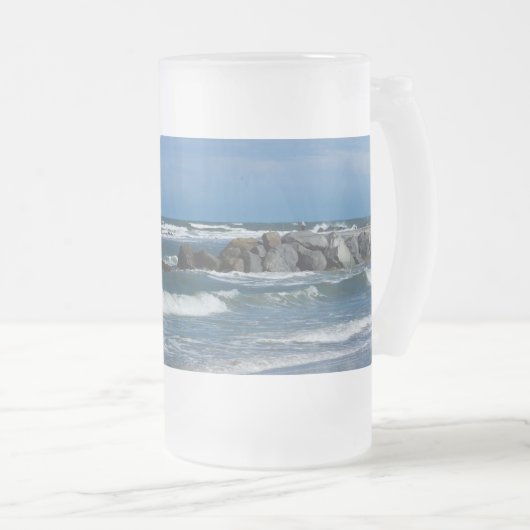 Folly Beach Atlantic Frosted Glass Beer Mok (Voorkant rechts)
