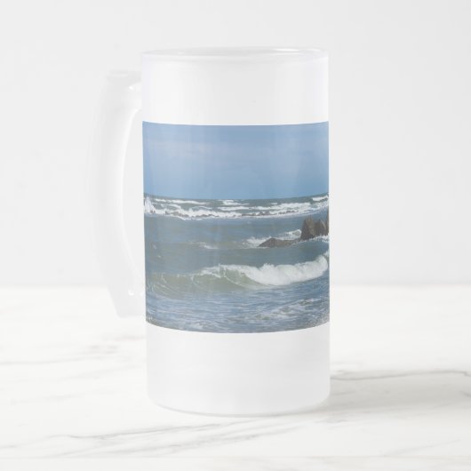 Folly Beach Atlantic Frosted Glass Beer Mok (Voorkant links)