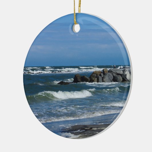 Folly Beach Atlantic Keramisch Ornament (Links)