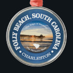 Folly Beach (C) Metalen Ornament<br><div class="desc">Folly Beach, South Carolina.</div>