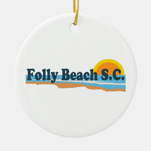Folly Beach. Keramisch Ornament (Voorkant)