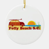 Folly Beach. Keramisch Ornament (Voorkant)