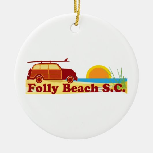 Folly Beach. Keramisch Ornament (Voorkant)
