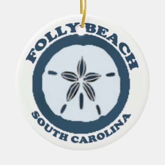 Folly Beach. Keramisch Ornament (Voorkant)