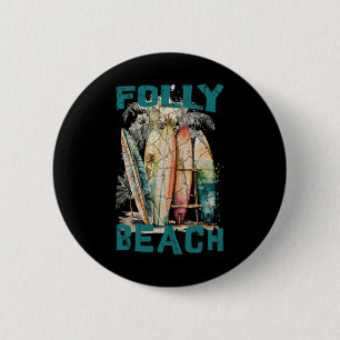 Folly Beach Mannen Vrouwen Meisjes Kinderen Ronde Button 5,7 Cm