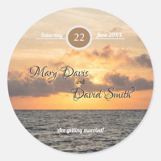 Folly Beach Morning Wedding Ronde Sticker (Voorkant)
