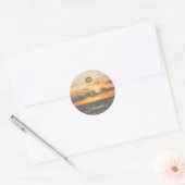Folly Beach Morning Wedding Ronde Sticker (Envelop)