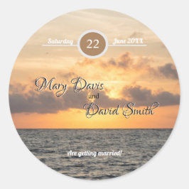 Folly Beach Morning Wedding Ronde Sticker