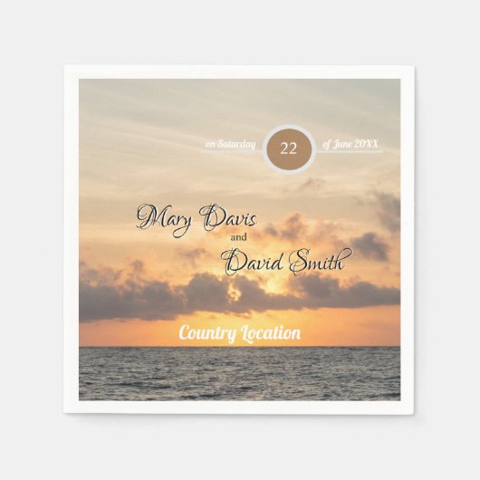 Folly Beach Morning Wedding Servet (Voorkant)