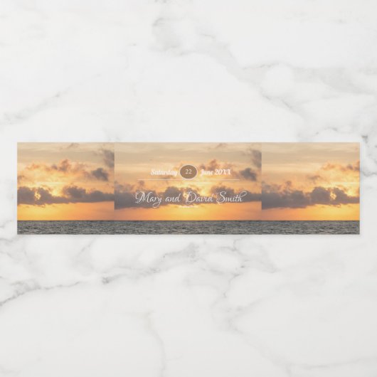 Folly Beach Morning Wedding Waterfles Etiket (Enkel label)