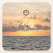 Folly Beach Ochtend Trouwpapier Onderzetters (Voorkant)