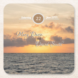 Folly Beach Ochtend Trouwpapier Onderzetters