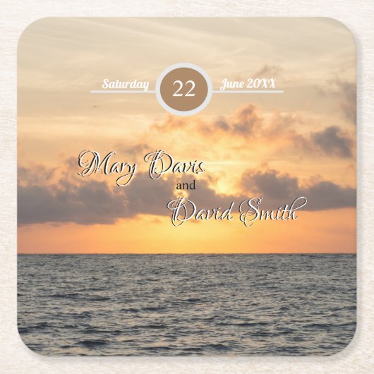 Folly Beach Ochtend Trouwpapier Onderzetters (Voorkant)