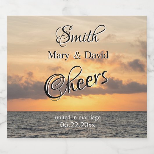 Folly Beach Ochtendhuwelijk Sparkling Wijnetiket (Enkel label)