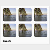 Folly Beach Pier Beauty Vierkante Sticker (Vel)