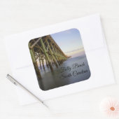 Folly Beach Pier Beauty Vierkante Sticker (Envelop)
