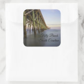 Folly Beach Pier Beauty Vierkante Sticker (Tas)