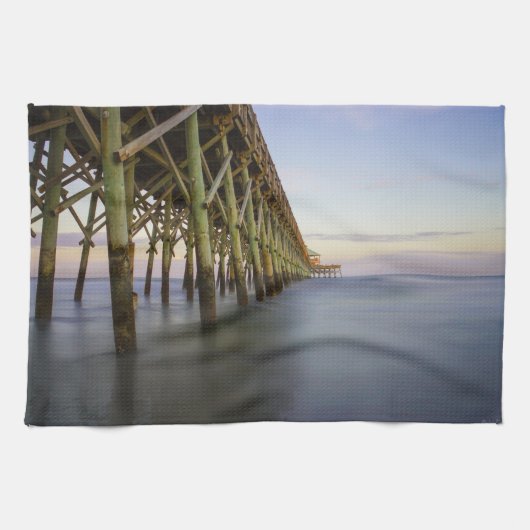 Folly Beach Pier Schoonheid Theedoek (Horizontaal)