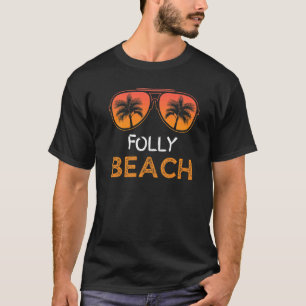 Folly Beach Retro Zomer Familie Vakantie T-shirt