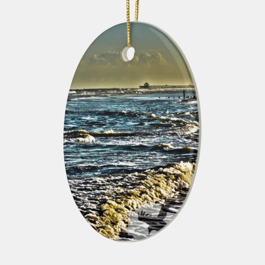 Folly Beach, SC Keramisch Ornament (Links)