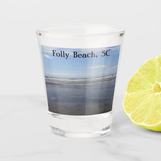 Folly Beach, SC Shot Glass Shot Glas (Voorkant)