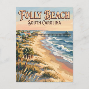Folly Beach South Carolina Briefkaart