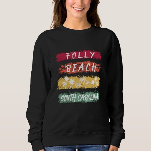 Folly Beach South Carolina Chalk Trui (Voorkant)