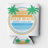 Folly Beach South Carolina Palm Trees Blikjeskoeler (Voorkant)