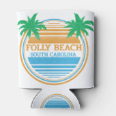 Folly Beach South Carolina Palm Trees Blikjeskoeler (Achterkant)