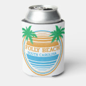Folly Beach South Carolina Palm Trees Blikjeskoeler (Blikje Achterkant)