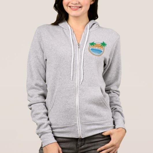 Folly Beach South Carolina Palm Trees Hoodie (Voorkant)