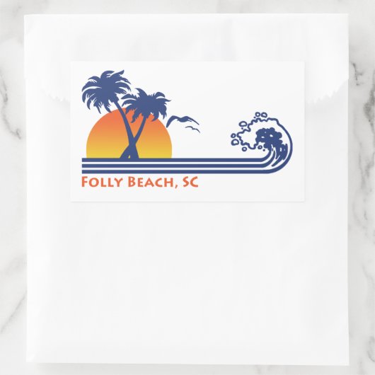 Folly Beach South Carolina Rechthoekige Sticker (Tas)