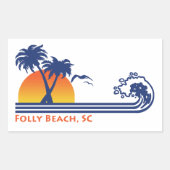 Folly Beach South Carolina Rechthoekige Sticker (Voorkant)