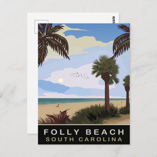Folly Beach, South Carolina, Reizen Briefkaart (Voorkant / Achterkant)