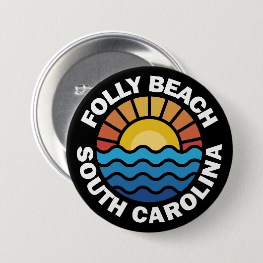 Folly Beach, South Carolina Ronde Button 7,6 Cm (Voorkant /achterkant)
