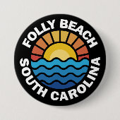 Folly Beach, South Carolina Ronde Button 7,6 Cm (Voorkant)