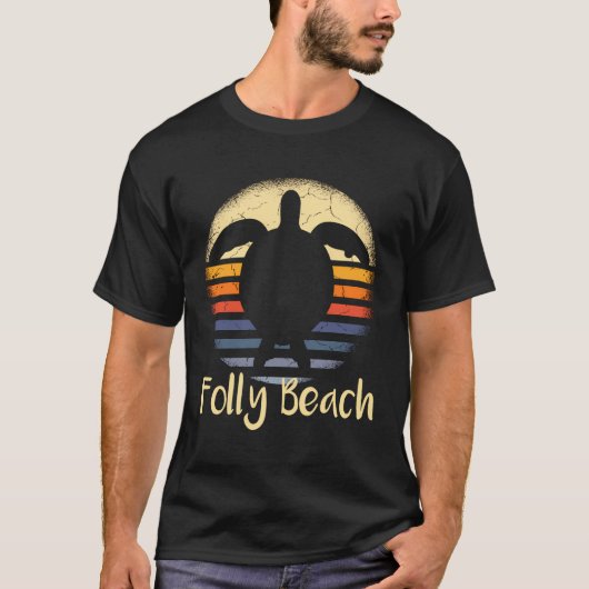 Folly Beach South Carolina SC Loggerhead Zee Turtl T-shirt (Voorkant)