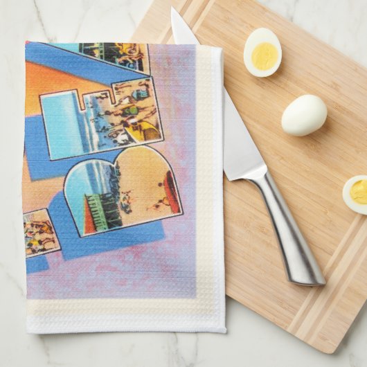 Folly Beach South Carolina SC Old  Briefkaart Theedoek (Quarter Fold)