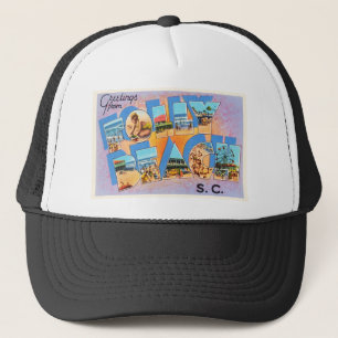 Folly Beach South Carolina SC Old  Briefkaart Trucker Pet