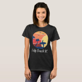 Folly Beach South Carolina SC Surfing Surfer Vinta T-shirt (Voorkant volledig)