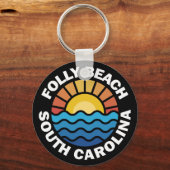 Folly Beach, South Carolina Sleutelhanger (Achterkant)