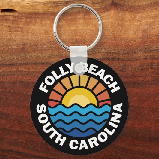 Folly Beach, South Carolina Sleutelhanger (Achterkant)