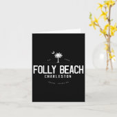 Folly Beach South Carolina Surfen Kaart (Gele Bloem)