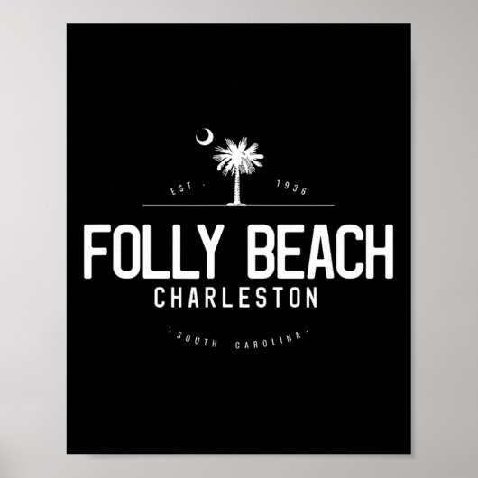Folly Beach South Carolina Surfen Poster (Voorkant)