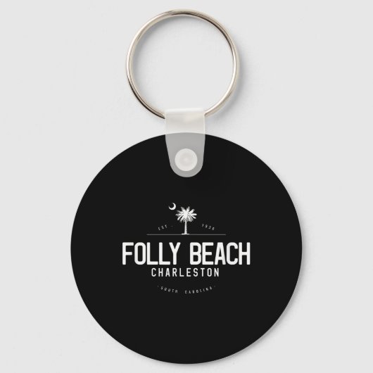 Folly Beach South Carolina Surfen  Sleutelhanger (Voorkant)