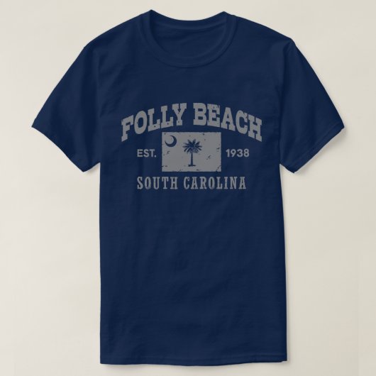 Folly Beach South Carolina T-shirt (Design voorkant)