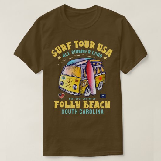 Folly Beach South Carolina T-shirt (Design voorkant)