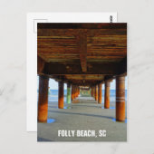 Folly Beach South Carolina Travel Foto Briefkaart (Voorkant / Achterkant)