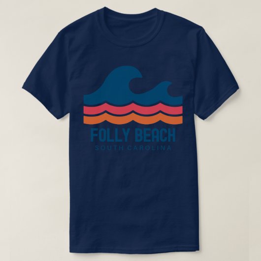 Folly Beach South Olina  Wave T-shirt (Design voorkant)